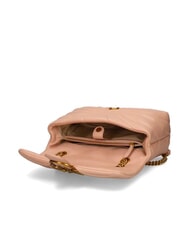 PINKO LOVE PUFF MINI Mini sac bandouli&egrave;re en nappa toast rose-or antique - Sacs pour Femme - 4