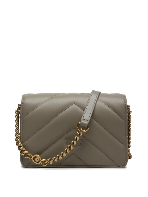 LOVE CLICK Mini sac en cuir matelass&eacute; noyer-or antique - Sacs pour Femme