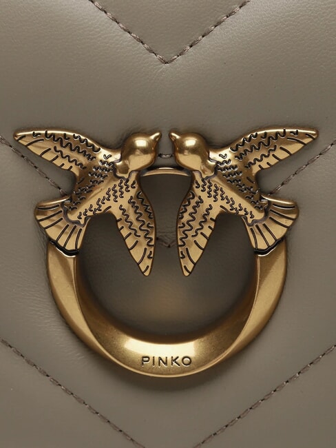 LOVE CLICK Mini sac en cuir matelass&eacute; noyer-or antique - Sacs pour Femme