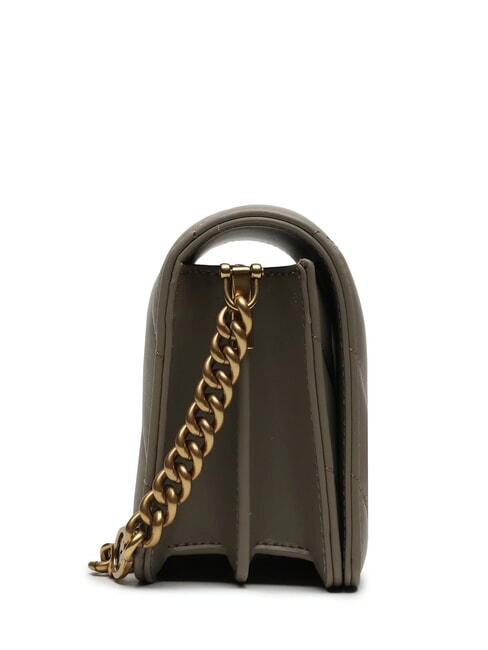 LOVE CLICK Mini sac en cuir matelass&eacute; noyer-or antique - Sacs pour Femme