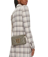 PINKO LOVE CLICK Mini sac en cuir matelass&eacute; noyer-or antique - Sacs pour Femme - 5