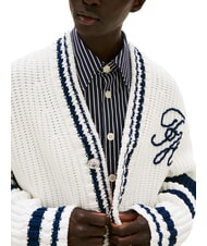 TOMMY HILFIGER TH Gilet en coton &agrave; boutons &eacute;cru - Pulls pour hommes - 3