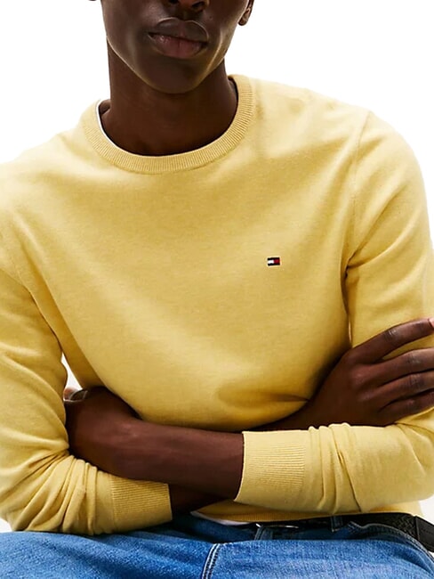 TH pull &agrave; col rond micro-logo bruy&egrave;re citronnelle - Pulls pour hommes