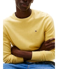 TOMMY HILFIGER TH pull &agrave; col rond micro-logo bruy&egrave;re citronnelle - Pulls pour hommes - 3