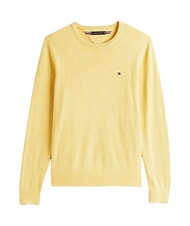 TOMMY HILFIGER TH pull &agrave; col rond micro-logo bruy&egrave;re citronnelle - Pulls pour hommes - 4