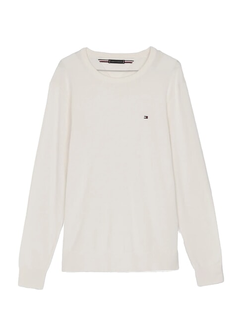TH pull &agrave; col rond micro-logo p&eacute;tale d'ivoire - Pulls pour hommes
