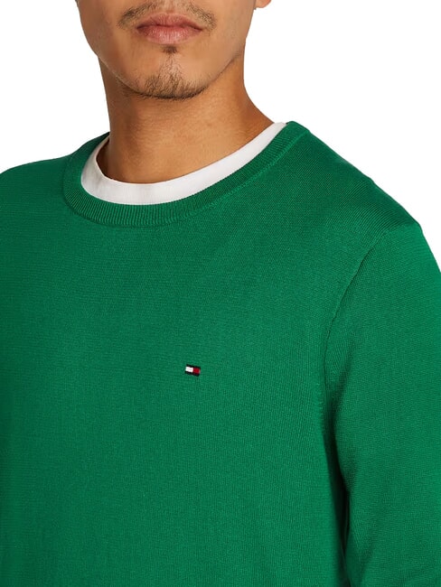 TH pull &agrave; col rond micro-logo nouveau vert - Pulls pour hommes