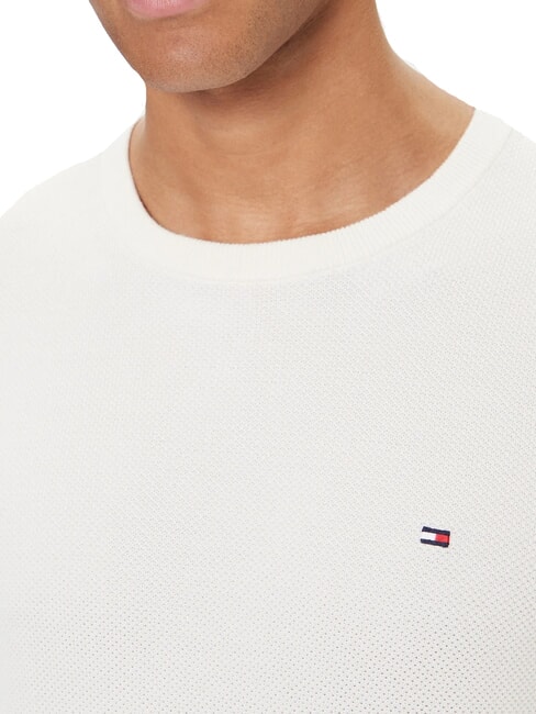 TH Pull &agrave; col rond en nid d'abeille p&eacute;tale d'ivoire - Pulls pour hommes