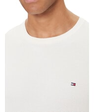 TOMMY HILFIGER TH Pull &agrave; col rond en nid d'abeille p&eacute;tale d'ivoire - Pulls pour hommes - 3