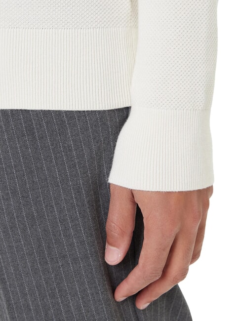 TH Pull &agrave; col rond en nid d'abeille p&eacute;tale d'ivoire - Pulls pour hommes