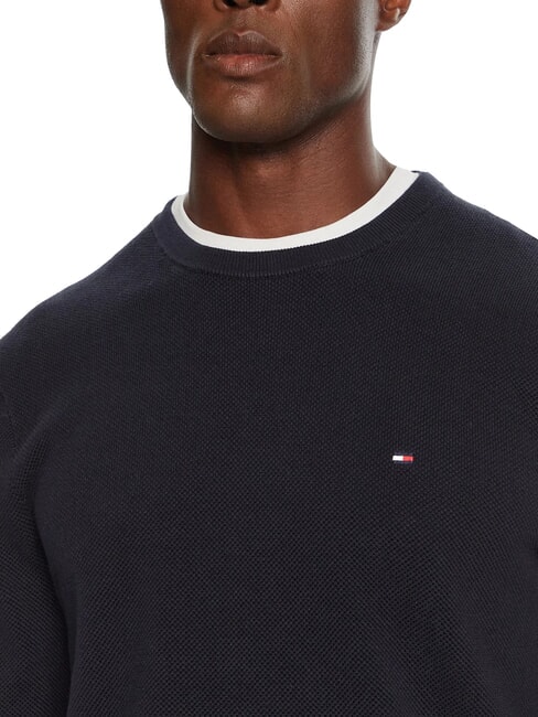 TH Pull &agrave; col rond en nid d'abeille ciel du d&eacute;sert - Pulls pour hommes