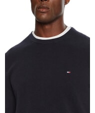 TOMMY HILFIGER TH Pull &agrave; col rond en nid d'abeille ciel du d&eacute;sert - Pulls pour hommes - 3
