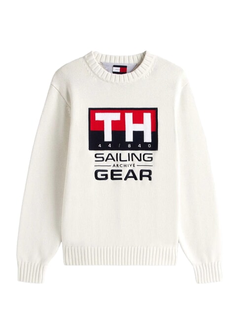 TH SAILING pull &agrave; col rond ivoire - Pulls pour hommes