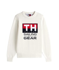 TOMMY HILFIGER TH SAILING pull &agrave; col rond ivoire - Pulls pour hommes - 3