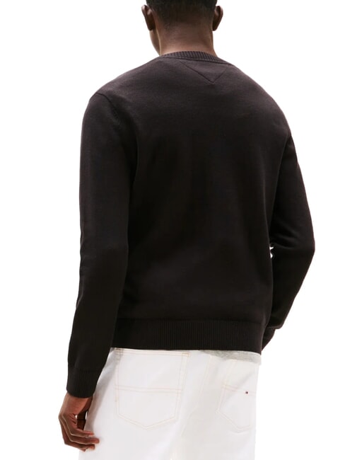 TH JEANS Pull en coton &agrave; col rond noir - Pulls pour hommes