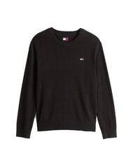 TOMMY HILFIGER TH JEANS Pull en coton &agrave; col rond noir - Pulls pour hommes - 4