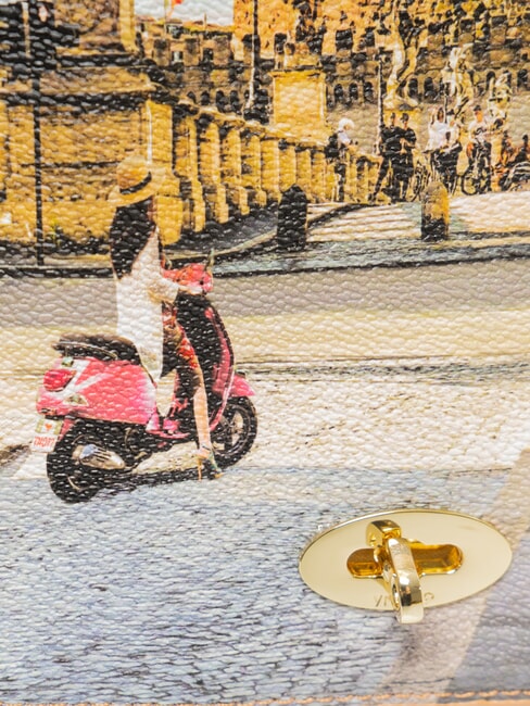 YESBAG Grand sac bandouli&egrave;re &agrave; rabat VACANCES ROMAINES - Sacs pour Femme