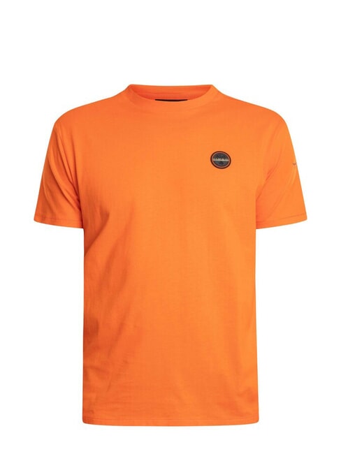 S-BADGE T-shirt en coton rouge orange - T-shirt