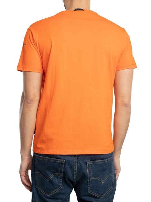 S-BADGE T-shirt en coton rouge orange - T-shirt