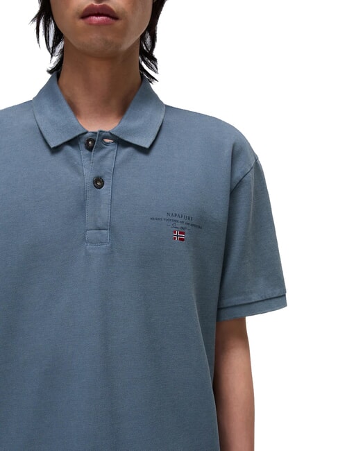 ELBAS JERSEY Polo en coton micrologiste temps orageux - chemise polo