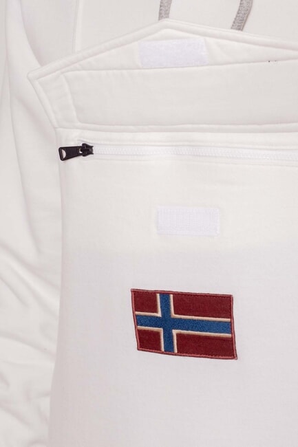 BURGEE Sweatshirt &agrave; capuche h&eacute;ron blanc - Pulls molletonn&eacute;s