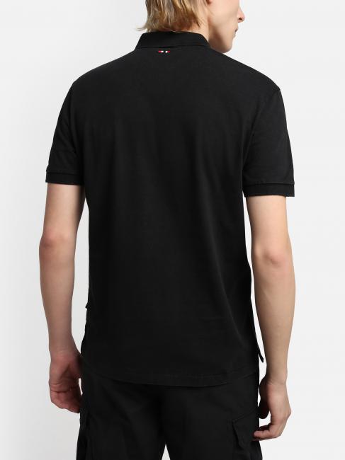 ELBAS JERSEY Polo en coton micrologiste noir 041 - chemise polo