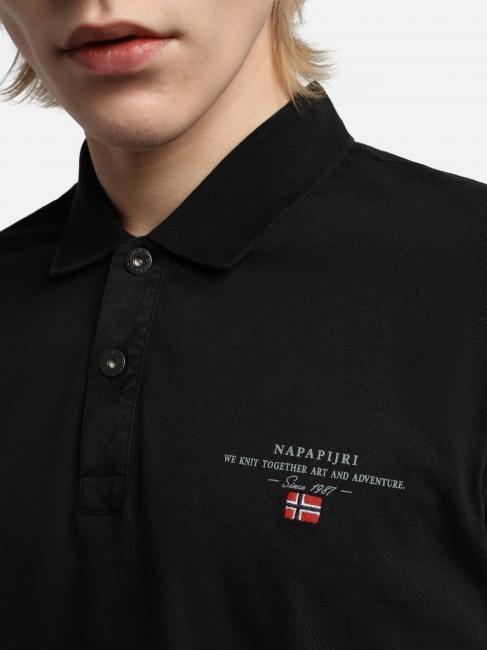 ELBAS JERSEY Polo en coton micrologiste noir 041 - chemise polo