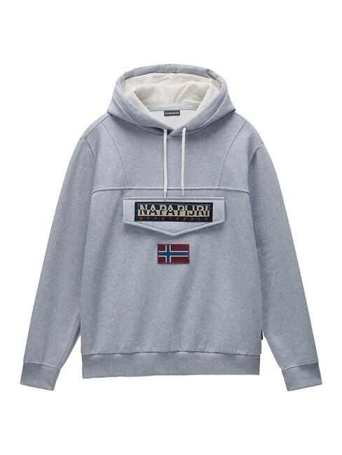 BURGEE Sweatshirt &agrave; capuche gris moyen chin&eacute; - Pulls molletonn&eacute;s