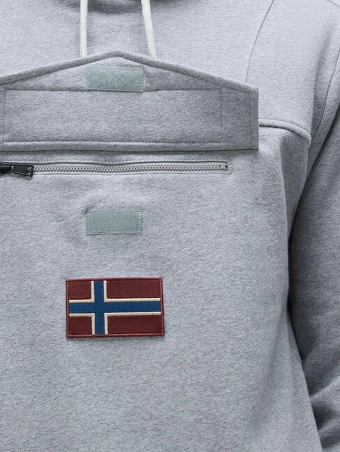 BURGEE Sweatshirt &agrave; capuche gris moyen chin&eacute; - Pulls molletonn&eacute;s