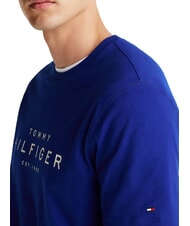 TOMMY HILFIGER TH T-shirt en coton &agrave; manches courtes bleu en coin - T-shirt - 3
