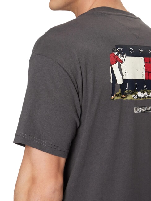 TH JEANS T-shirt &agrave; manches courtes coupe d&eacute;contract&eacute;e noir lav&eacute; - T-shirt