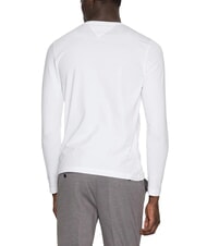 TOMMY HILFIGER TH T-shirt &agrave; manches longues en coton stretch blanc - T-shirt - 2