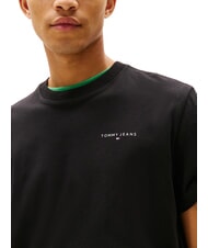 TOMMY HILFIGER TH JEANS T-shirt &agrave; manches courtes avec imprim&eacute; logo noir - T-shirt - 3