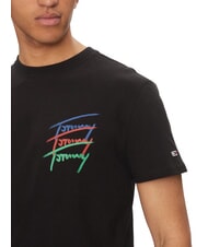 TOMMY HILFIGER TH JEANS T-shirt &agrave; manches courtes avec logos multicolores noir - T-shirt - 3