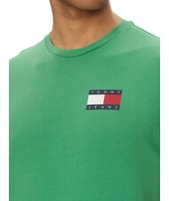 TOMMY HILFIGER TH JEANS T-shirt &agrave; manches courtes avec imprim&eacute; logo vert c&ocirc;tier - T-shirt - 3