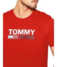 TOMMY HILFIGER TH JEANS T-shirt &agrave; manches courtes imprim&eacute; cramoisi profond - T-shirt - 3