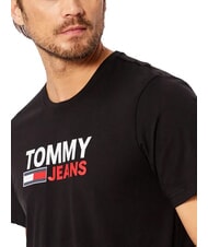 TOMMY HILFIGER TH JEANS T-shirt &agrave; manches courtes imprim&eacute; noir - T-shirt - 3