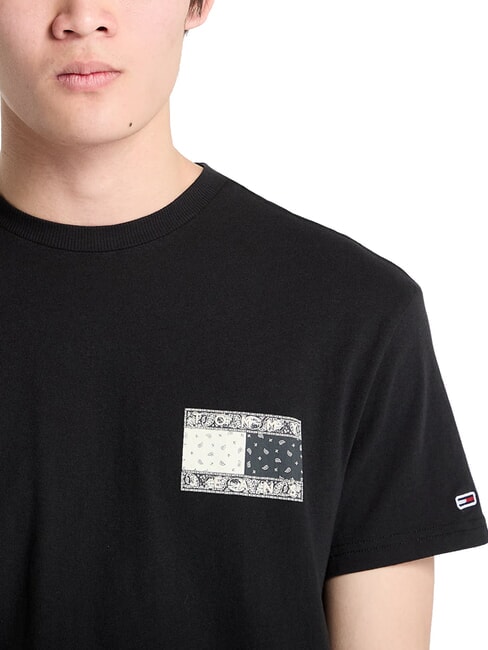 TH JEANS T-shirt &agrave; imprim&eacute; drapeau cachemire noir - T-shirt