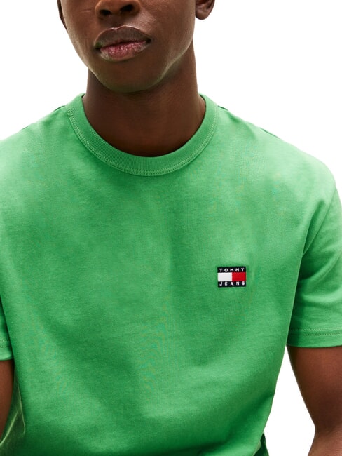 TH JEANS T-shirt &agrave; manches courtes avec logo brod&eacute; vert c&ocirc;tier - T-shirt