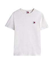 TOMMY HILFIGER TH JEANS T-shirt &agrave; manches courtes avec logo brod&eacute; &eacute;cru - T-shirt - 4