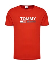 TOMMY HILFIGER TH JEANS T-shirt &agrave; manches courtes imprim&eacute; cramoisi profond - T-shirt - 4