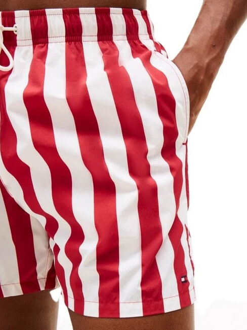 TH costume de boxeur &agrave; motifs rayures audacieuses rouge moyen - Maillots de bain