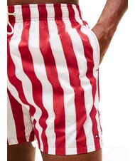 TOMMY HILFIGER TH costume de boxeur &agrave; motifs rayures audacieuses rouge moyen - Maillots de bain - 3