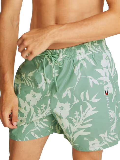 TH costume de boxeur &agrave; motifs grille de logo diffuse verte aop - Maillots de bain