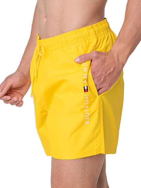 TH costume de boxeur avec logo vertical souci jaune - Maillots de bain