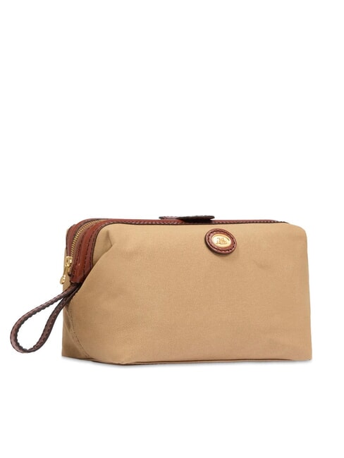 STORY &Eacute;tui &agrave; beaut&eacute; en toile et cuir naturel / brun abb. or - Trousses