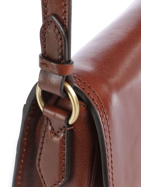 ISADORA Sac bandouli&egrave;re en cuir avec rabat MARRON - Sacs pour Femme