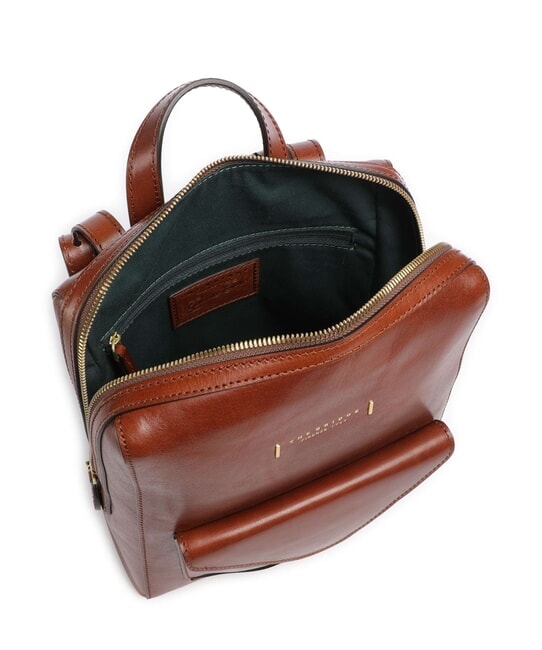 FRIDA Sac &agrave; dos en cuir avec poche MARRON - Sacs pour Femme