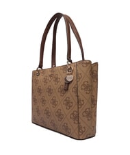 GUESS NOELLE 2 Sac cabas bandouli&egrave;re imprim&eacute; logo 4G logo latte / marron - Sacs pour Femme - 2