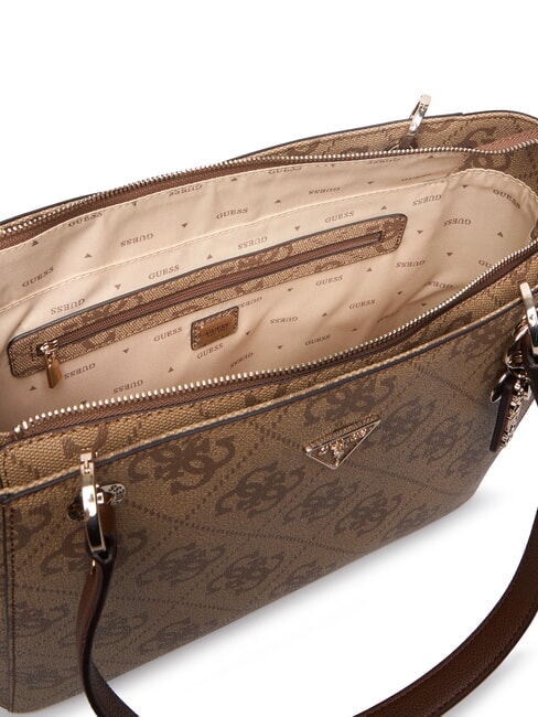 NOELLE 2 Sac cabas bandouli&egrave;re imprim&eacute; logo 4G logo latte / marron - Sacs pour Femme